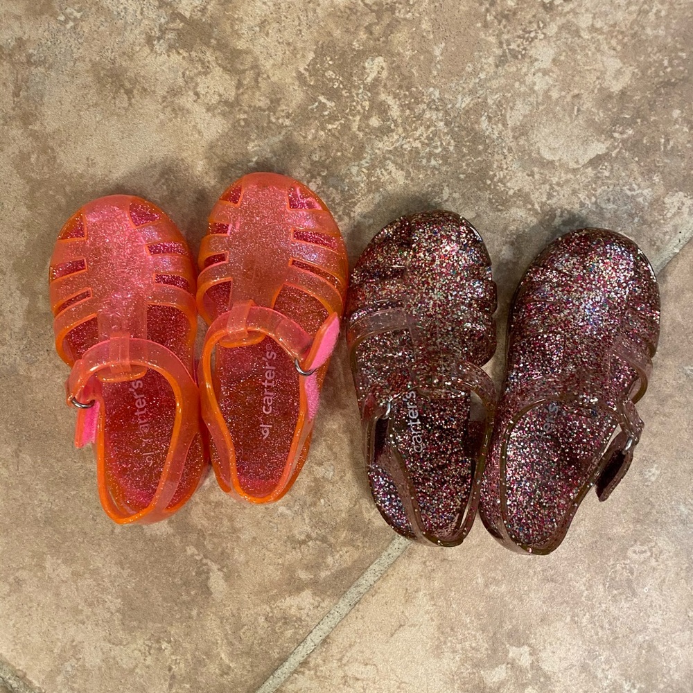 Carter’s Toddler pink sparkly & multicolor jelly sandals